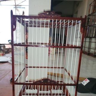 LỒNG CHIM CHÀO MÀO, CHÈO... KHUNG GỖ, NAN CÁP QUANG.