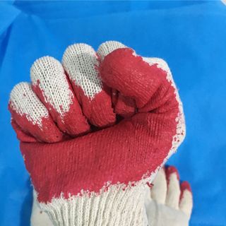 Găng tay bảo hộ tráng cao su màu đỏ