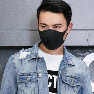 Khẩu Trang Chống Bụi Có Van Thở Thoát Khí - Màu Đen