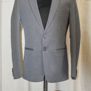 Bộ vest nam bác sui kiểu 2 nút trung niên màu xám tặng kèm cà vạt kẹp