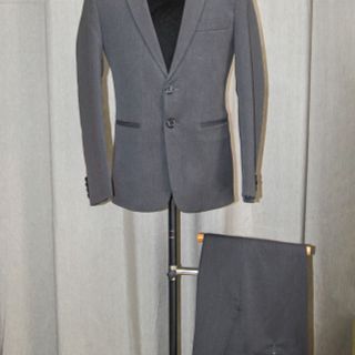 Bộ vest nam bác sui kiểu 2 nút trung niên màu xám tặng kèm cà vạt kẹp