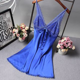 Đầm ngủ lụa nơ. màu y hình.phom 60kg đổ lại .sỉ sll, 0932.073,024