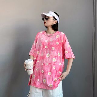 Áo Thun tay lỡ Hàn Quốc- Hoa Cúc GD