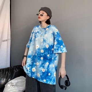 Áo Thun tay lỡ Hàn Quốc- Hoa Cúc GD