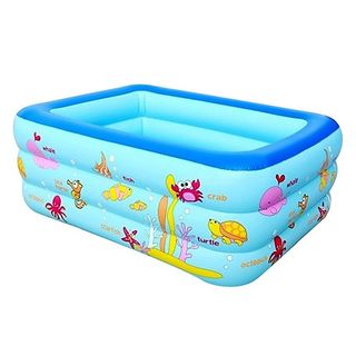 Bể bơi phao cho bé 3 tầng hình chữ nhật 130x85x55cm, bể bơi phao trong nhà, gia đình, hồ bơi bể tắm cho bé tập bơi