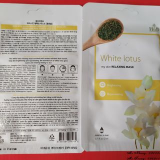 019.MẶT NẠ HNB MY SKIN RELAXING MASK HOA SEN TRẮNG