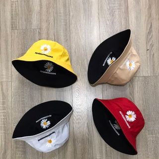 Nón bucket thêu hoa cúc GD hot - mũ bucket hoa đội đc 2 mặt giá sỉ​, giá bán buôn
