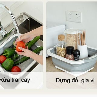 Bộ Rổ và Thớt Gấp Gọn 3in1