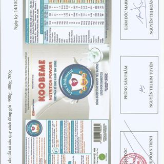SỮA CÔNG THỨC THỰC PHẨM BỔ SUNG KOOBEME CHO NGƯỜI TIỂU ĐƯỜNG