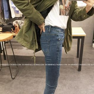 Quần jean nữ lưng cao body rách nhẹ form ôm tôn dáng co giãn