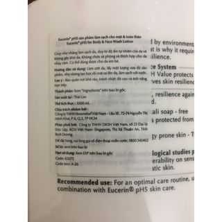 Combo sữa tắm Eucerin 1000ml + 200ml