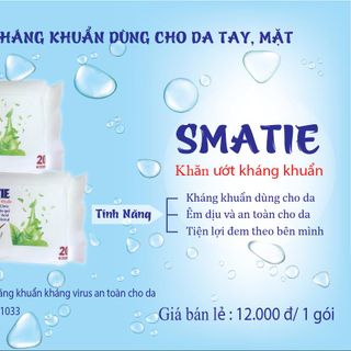 KHĂN ƯỚT KHÁNG KHUẨN SMATIE 20M