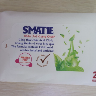 KHĂN ƯỚT KHÁNG KHUẨN SMATIE 20M