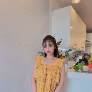 set bộ áo hoa tầng + quần short