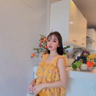 set bộ áo hoa tầng + quần short