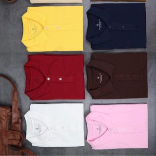 Áo Thun Nam Có Cổ Vải Cá Sấu Cotton 65% Chuẩn