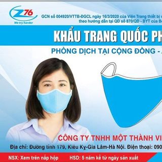 Khẩu trang phòng dịch của Bộ Quốc Phòng - có tem chống hàng giả.