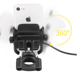 Giá đỡ điện thoại cnc motowolf có rack sạc