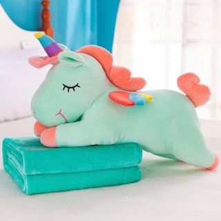 Mền gấu bông kỳ lân 3in1