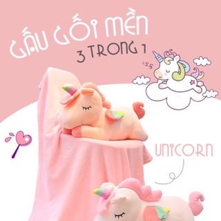 Mền gấu bông kỳ lân 3in1 giá sỉ