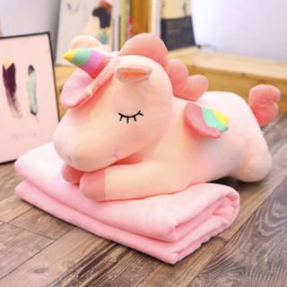 Mền gấu bông kỳ lân 3in1