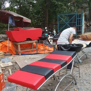 Giường gội đầu inox