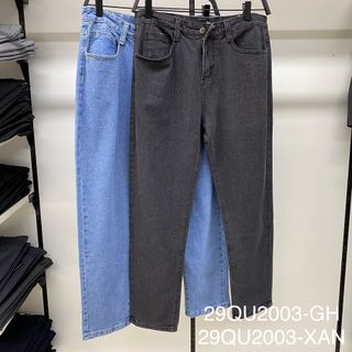 Quần Denim/Jeans Basic Carot Dài Trơn