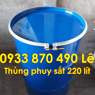 Bán thùng nhựa 220 lít đựng hóa chất, thùng phuy sắt cũ 220 lít đựng xăng dầu, thùng phuy sắt nắp kín 220 lít có tráng men TPHCM
