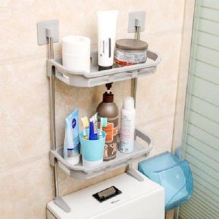 Kệ Nhựa 2 Tầng Đựng Đồ Đa Năng Nhà Vệ Sinh, Nhà Tắm Gắn Trên Nắp Bồn Vệ Sinh