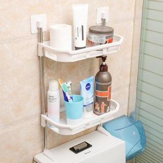 Kệ Nhựa 2 Tầng Đựng Đồ Đa Năng Nhà Vệ Sinh, Nhà Tắm Gắn Trên Nắp Bồn Vệ Sinh
