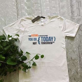 Áo Thun Cổ Tròn Màu Trắng cotton 100