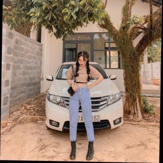 Quần jeam suông đai chéo