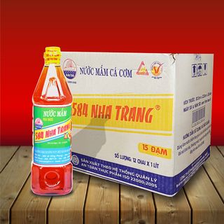 Nước mắm Cá cơm - 584 Nha Trang - Loại 15 độ đạm - Chai nhựa PET 1 Lít