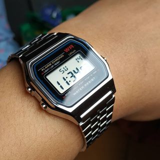 Đồng Hồ Nam Nữ A159 UNISEX - WR Dây Thép Không Gỉ Mặt Vuông Thanh Lịch
