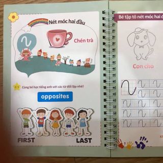 SET 3 CUỐN VỞ TẬP VIẾT TỰ XÓA DÙNG ĐI DÙNG LẠI NHIỀU LẦN VỞ CHO TRẺ EM TỪ 3-6 TUỔI