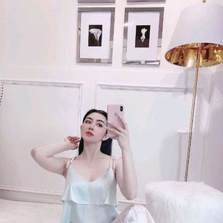 Đồ ngủ đồ mặc nhà pijama hai dây quần Dài áo ba tầng chất lụa quảng châu siêu đẹp giá sỉ