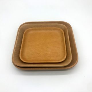 Khay gỗ beech kiểu vuông các loại