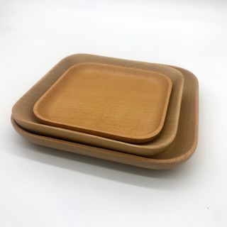 Khay gỗ beech kiểu vuông các loại