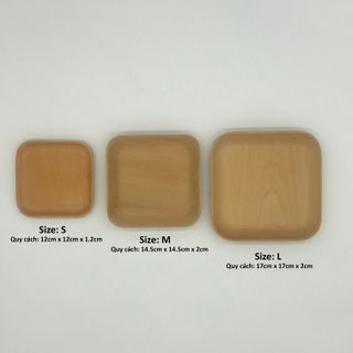 Khay gỗ beech kiểu vuông các loại