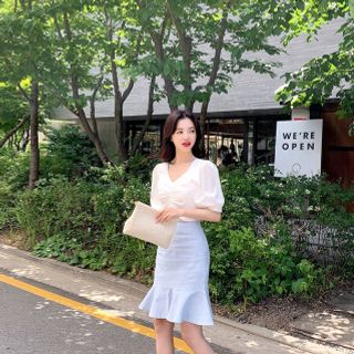 Áo tay phồng croptop Unisex