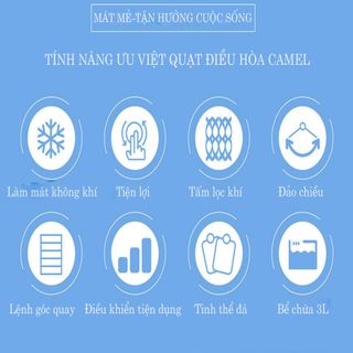 Quạt điều hòa CAMEL làm mát bằng hơi nước -công suất 65W-thể tích bình 3L-tiết kiệm điện-Bảo hành 01 năm