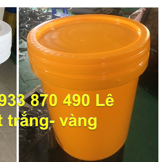 XÔ NHỰA 20L ĐỰNG SƠN MÀU TRẮNG, THÙNG SƠN 20L TRÒN MÀU VÀNG, VỎ THÙNG SƠN 20 LÍT CAO CẤP, THÙNG SƠN PP 20 LÍT MÀU XANH DƯƠNG