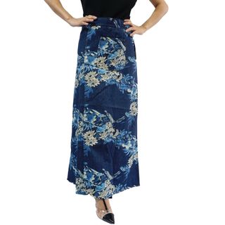 Váy Chống Nắng Xẻ Tà Chất Liệu Jean Họa Tiết