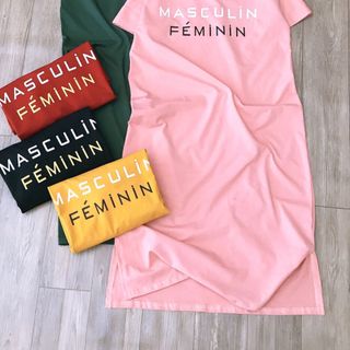 Đầm suông nữ in chữ - chất thun Thái mềm mịn