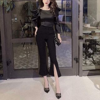 Quần vải loe sẻ chất vintex cao cấp