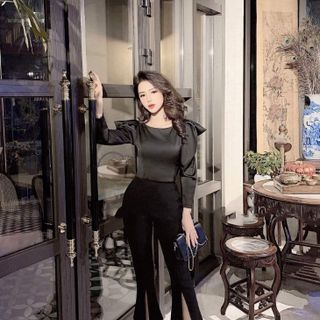 Quần vải loe sẻ chất vintex cao cấp