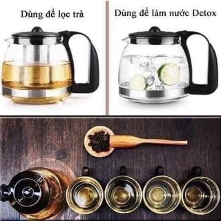 Bộ Bình Lọc Trà Thủy Tinh Kèm 4 Ly Lưới Lọc Inox 304 Tiện Dụng giá sỉ