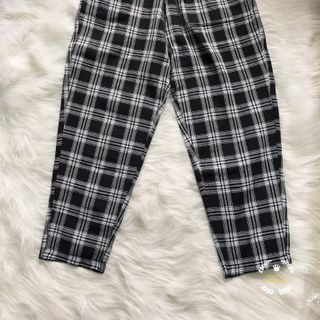 Quần baggy kẻ chất thô mềm