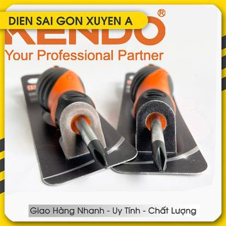 Tô vít bake thân ngắn có nam châm 10cm PH2 x 38mm CRV TPR KENDO 20145 - Kendo Tools Vietnam