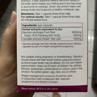 Kiểm át cân nặng - Giảm cân thảo dược Garcina Cambogia 9000Plus ( 60 viên )